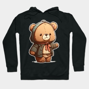 Cute Bear Cartoon Adventurer Adorable Kawaii Animal Hoodie